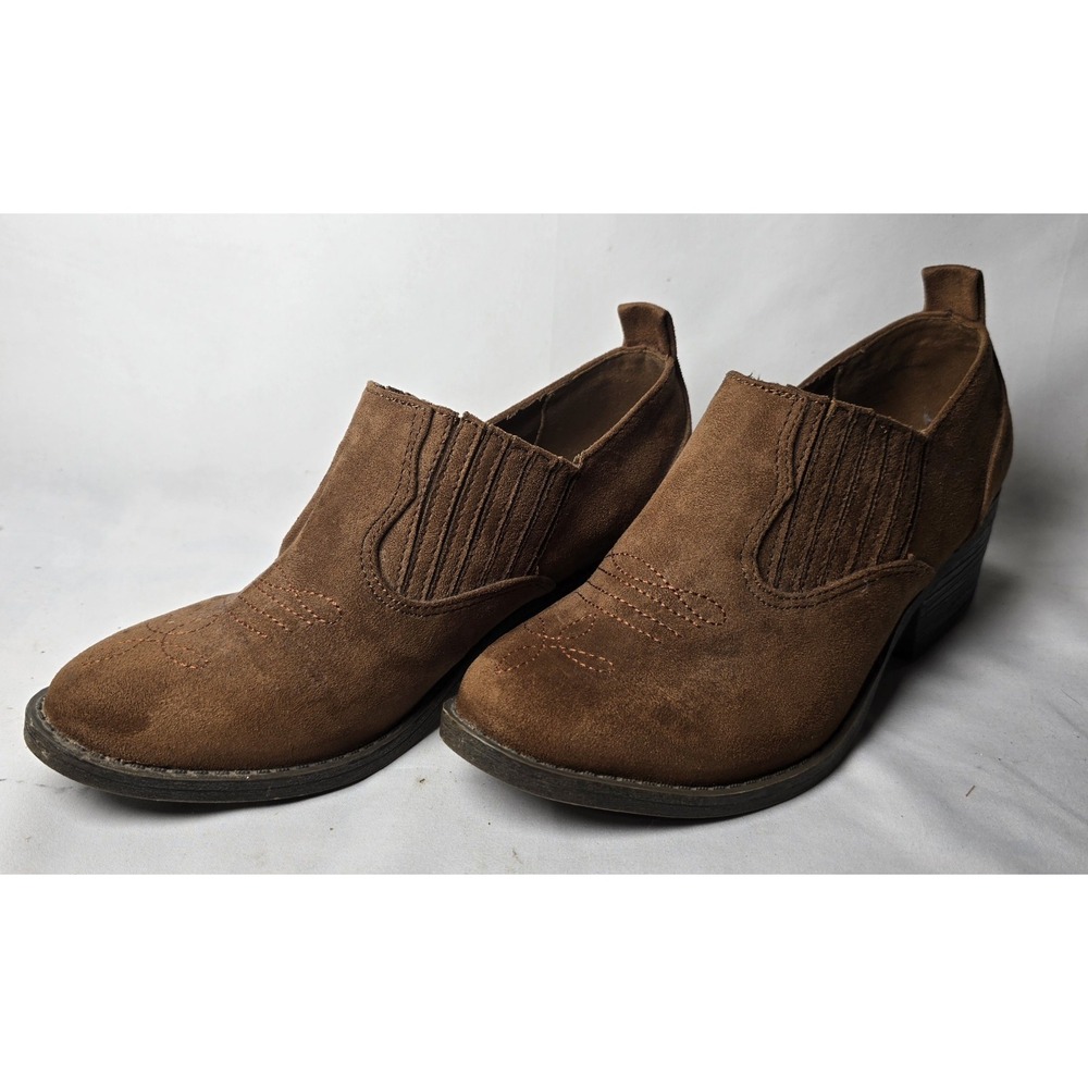 Austin Trading Co.‎ Brown Suede Western Style Ankle Booties 8.5